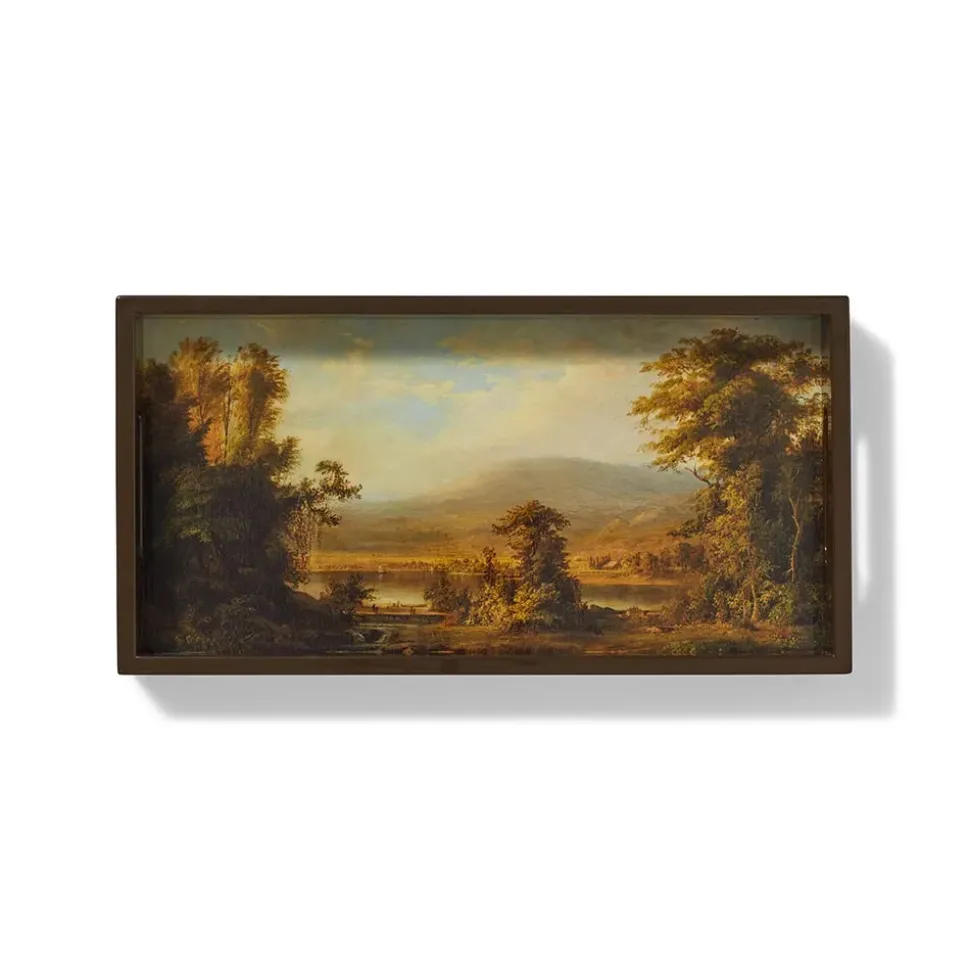 Sublime Landscapes Duncanson Cows Watering In A Stream Small Lacquer Tray