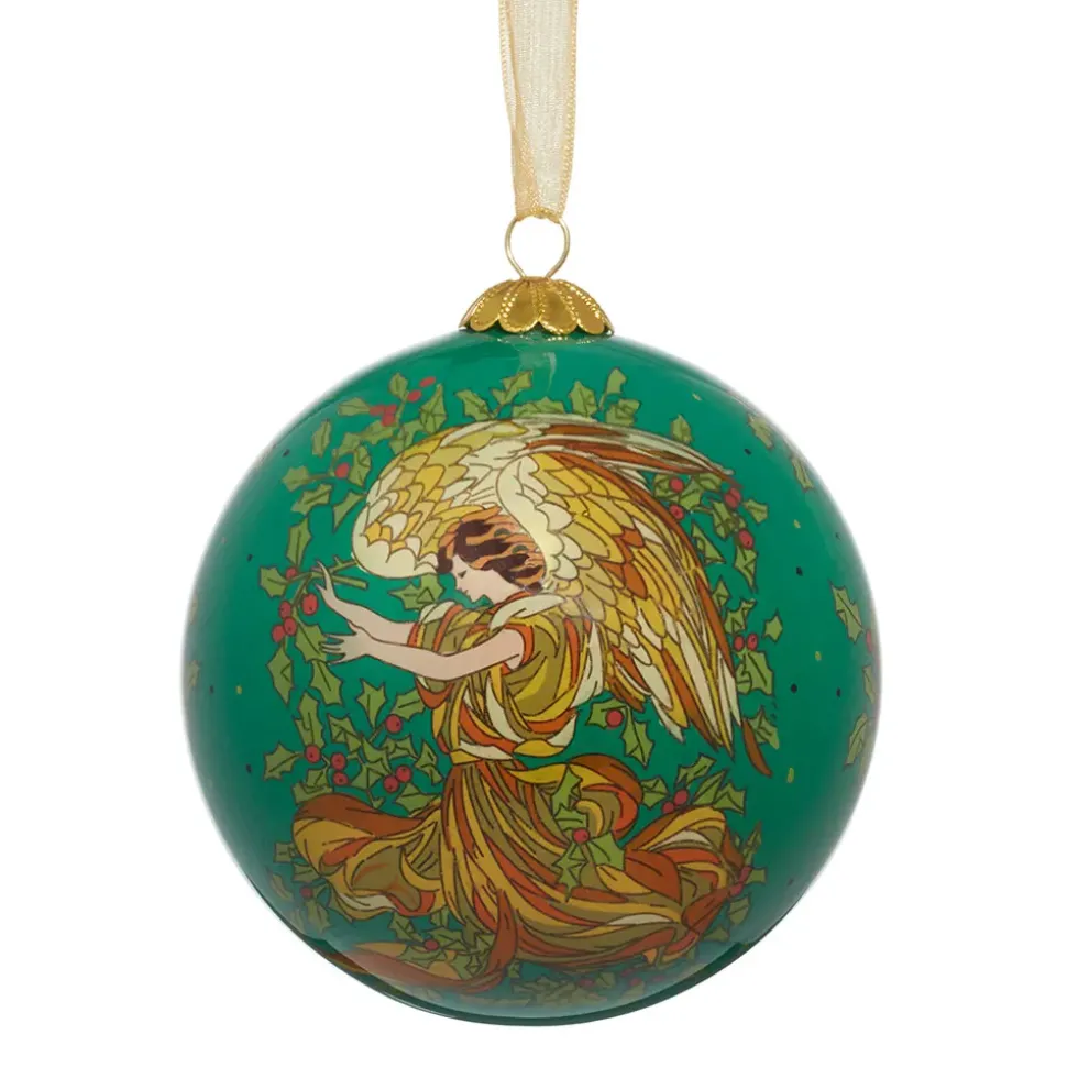 Tait-Henson Angel Of The Evergreens Hand-Painted Glass Ornament