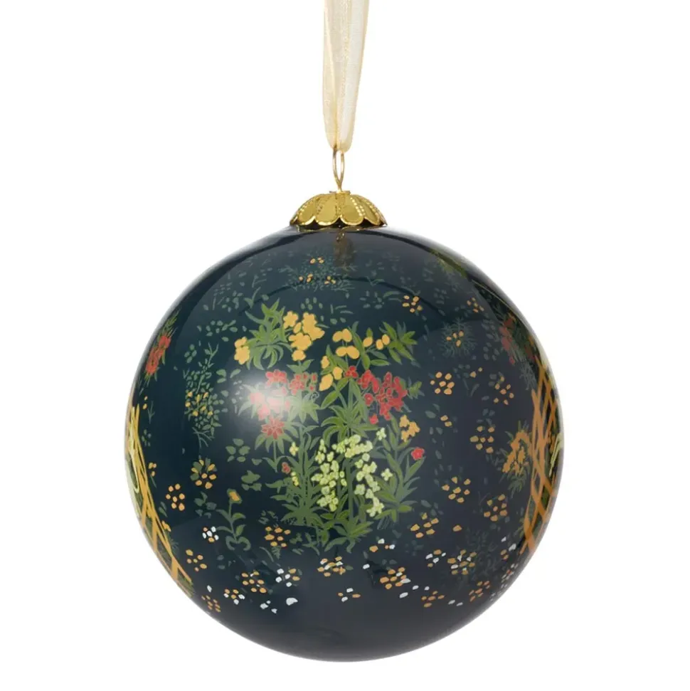 Unicorn In A Garden Hand-Painted Glass Ornament