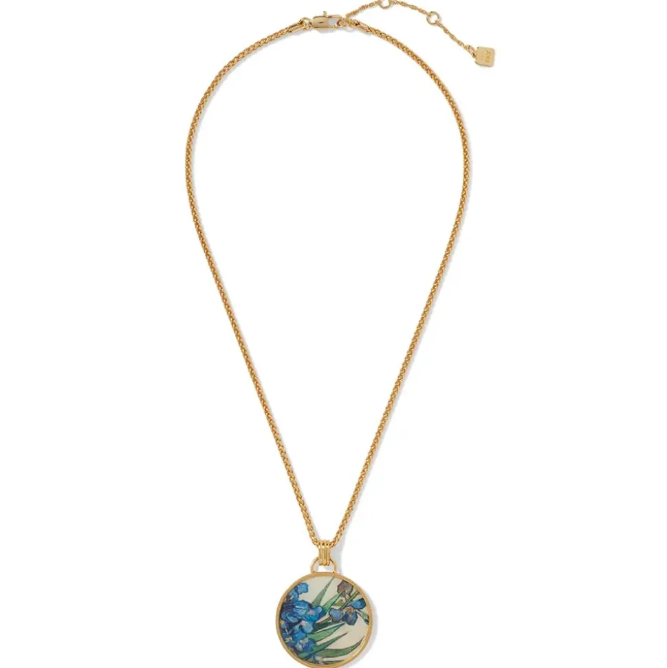 Van Gogh Irises Enamel Pendant Necklace