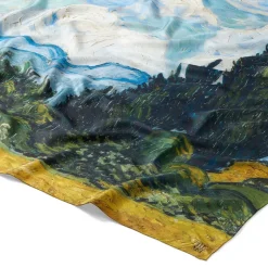 Van Gogh Wheat Field With Cypresses Oversize Oblong Silk Scarf
