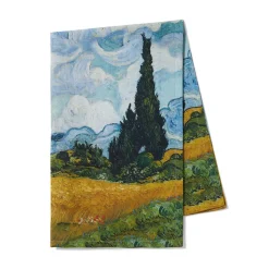 Van Gogh Wheat Field With Cypresses Tea Towel
