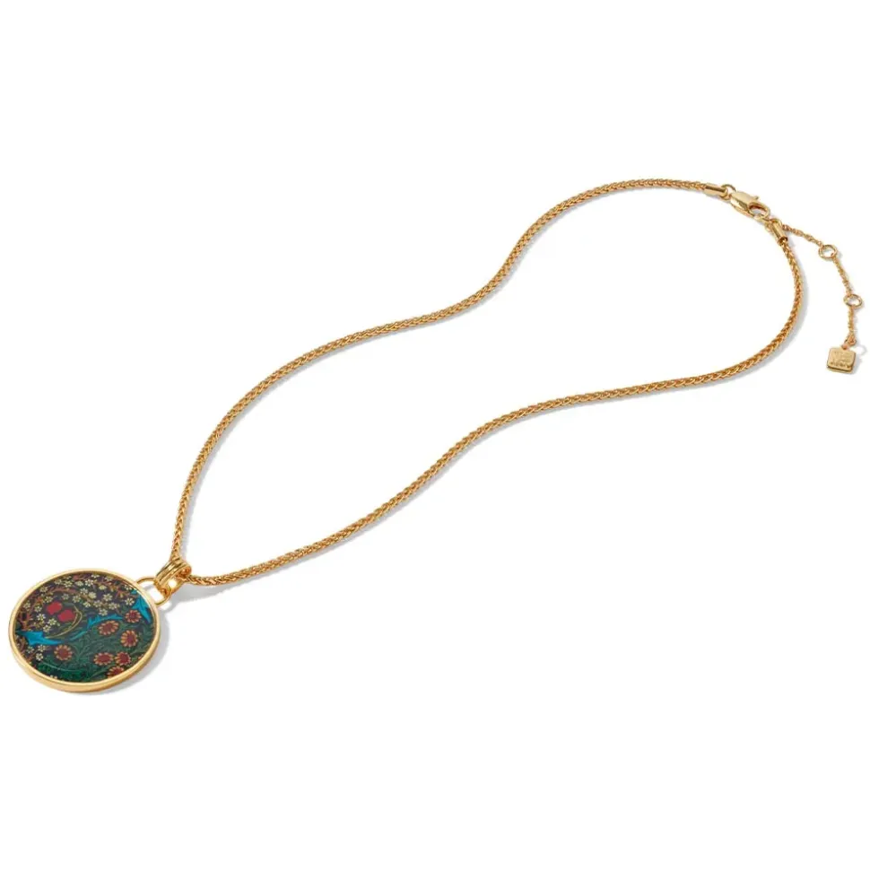 William Morris Blackthorn Enamel Pendant Necklace