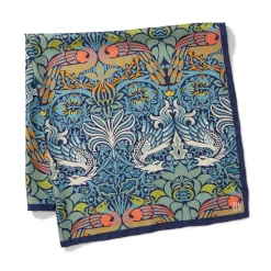 William Morris Peacock And Dragon Square Silk Scarf