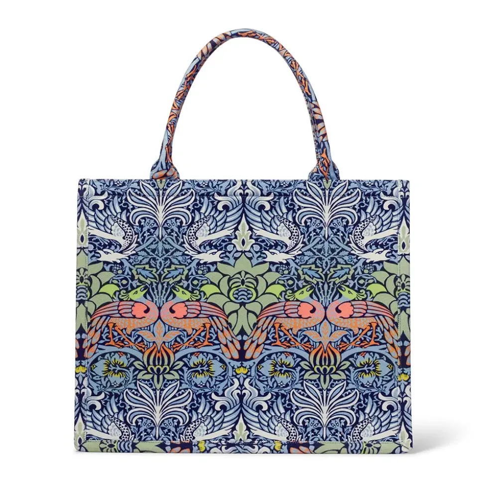 William Morris Peacock And Dragon Oversize Structured Tote