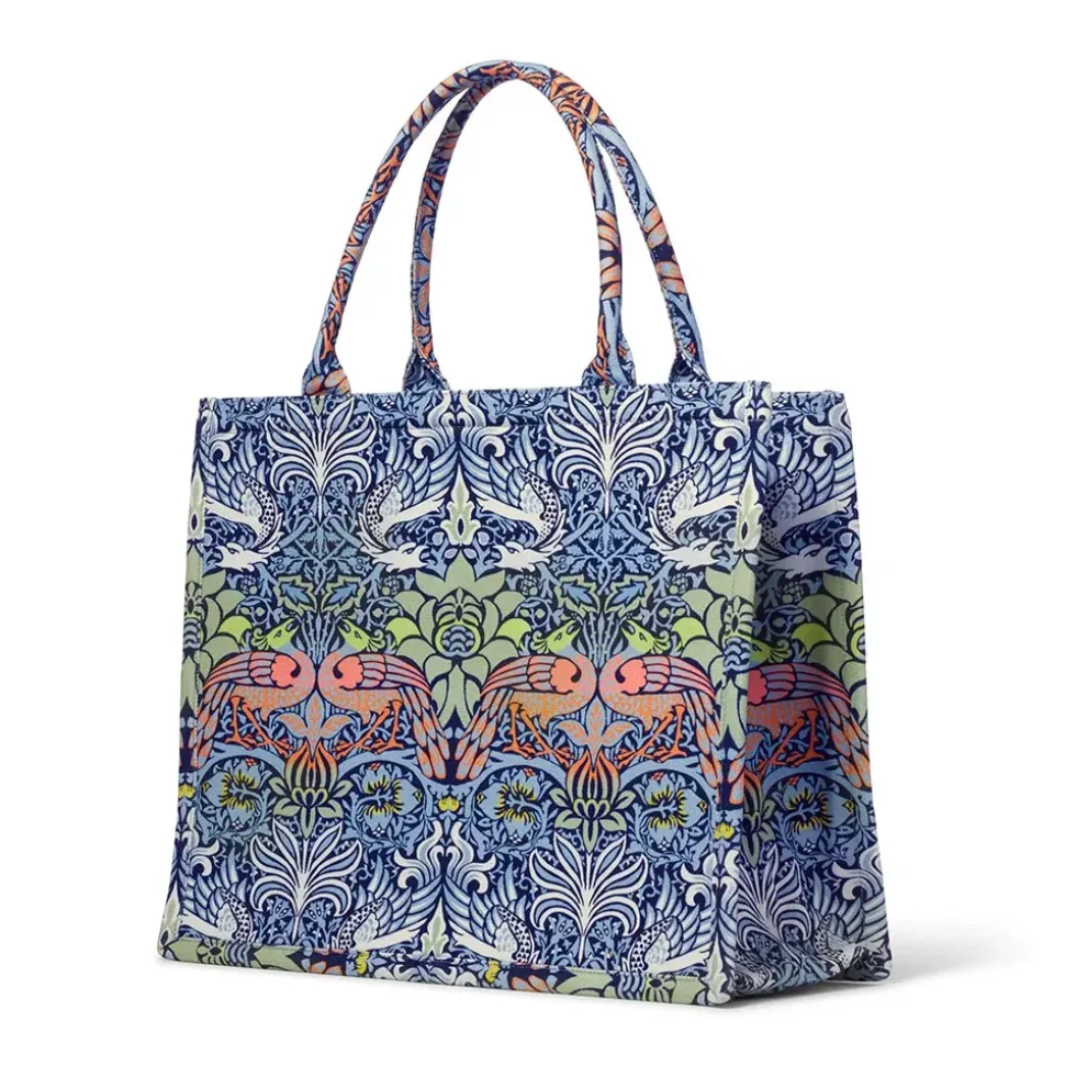 William Morris Peacock And Dragon Oversize Structured Tote