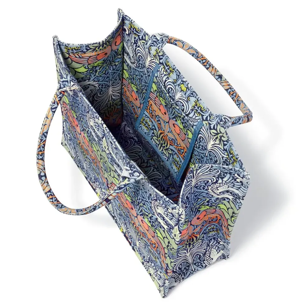 William Morris Peacock And Dragon Oversize Structured Tote
