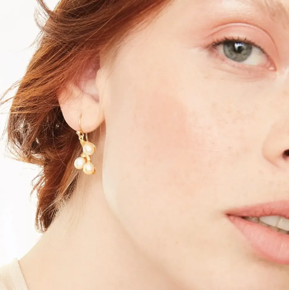 Willow Catkins Pearl Bib Necklace And Drop Earrings Set